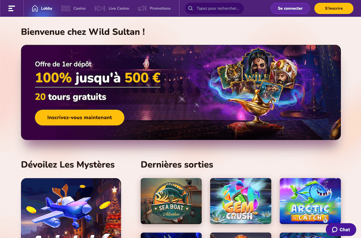 banner Wild Sultan : Bienvenue dans le palais du casino en ligne